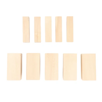 10 X Блокове за резба по дърво от липа, Определени заготовки за рендосване начинаещи, Непълни Дървени блокове, Определени блокове за резби (5L + 5S)