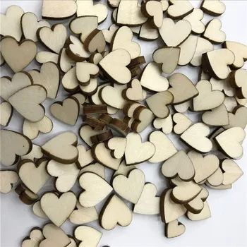 1000 БР. Направи си САМ Размер на Смесване на Любовта Сърцето Дървени Парчета за Дома, Декоративни Изделия Scrapbooking Празнични Вечерни Украса Копчета 0