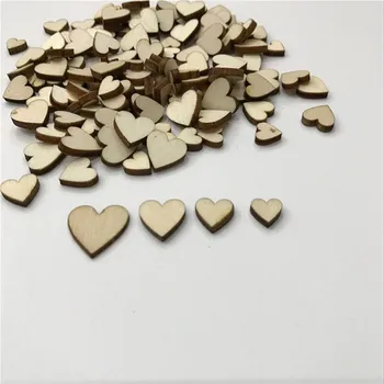 1000 БР. Направи си САМ Размер на Смесване на Любовта Сърцето Дървени Парчета за Дома, Декоративни Изделия Scrapbooking Празнични Вечерни Украса Копчета 4