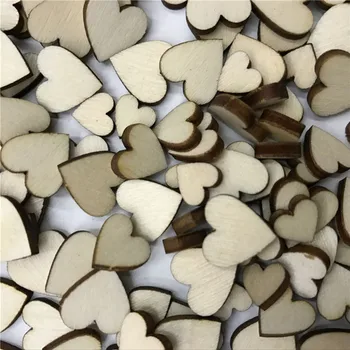 1000 БР. Направи си САМ Размер на Смесване на Любовта Сърцето Дървени Парчета за Дома, Декоративни Изделия Scrapbooking Празнични Вечерни Украса Копчета 5
