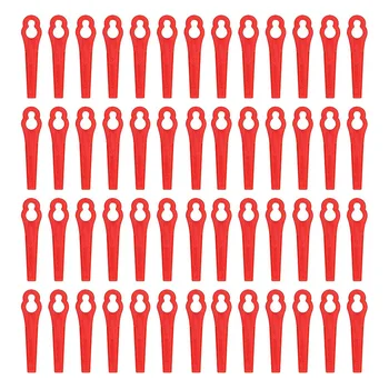 120 Пластмасов Нож Червен Сменяеми Ножа за Тример за трева за Безжичен Тример за трева (8X2X0,8 см)