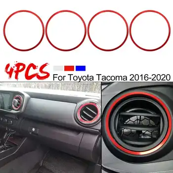 3 цвята автоаксесоари Авто Климатик Вътрешни/Външни Пръстени, Украса Капак Завърши 4 бр. За Toyota Tacoma 2016-2020