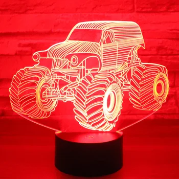 3D led нощна светлина Трактора е със 7 Цветове на Светлината, за да украсят дома Лампа Невероятна Визуализация Оптична Илюзия е Страхотна