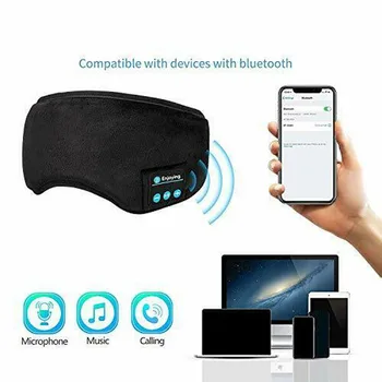 Bluetooth 5,0 Маска За Очи За Сън Преносими Музикални Слушалки За Пътуване Безжични Акумулаторни Спящи Сенки За очи с Зарядно кабел