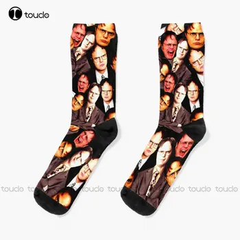 Dwight Schrute - Офис чорапи Dwight Schrute По поръчка, дамски Чорапи, Коледен Подарък за Нова Година, Градинска дрехи с дигитален печат 360 °
