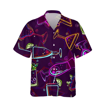 Jumeast 3D Киберпънк Дрехи, Мъжки Ризи Летни Извънгабаритни Хавайски Ризи С Къс Ръкав За Мъже Абстрактно Изкуство Градинска Блузи