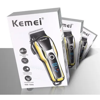 Kemei KM-1990 LCD-Безжичната Акумулаторна Машина За Подстригване Професионален Тример За Коса, Самобръсначка Мъжка Самобръсначка Фризьорски салон Машина За Подстригване на Коса