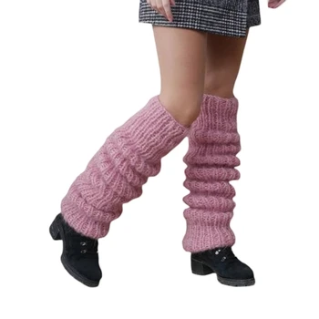 M2EA, Дамски Зимни Плътни Възли на една Кука Топли Гамаши, Дълги Чорапи, Обикновена Минерални Кожа Маншет С Припокриване, Чорапи