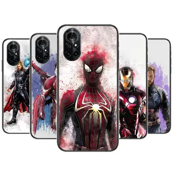 Marvel Spiderman Железния Човек Прозрачен Калъф За Телефон Huawei Honor 20 10 9 8A 7 5T X Pro Lite 5G Black Etui на Корпуса Hoesjes Комикс Мода