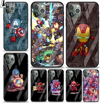 Marvel Отмъстителите Супер Герои на Анимационни филми За Apple iPhone 12 11 XS-Pro Max Mini XR X 8 7 6S 6 Плюс Калъф За Телефон От Закалено Стъкло