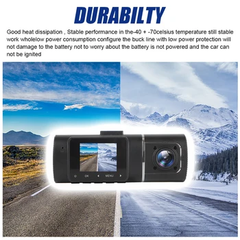 Автомобилен Видеорекордер Dash Помещение Циклична запис на Full HD G-Сензор Предна и вътрешна камера 1080 P Видеорекордер с Двоен Обектив 2