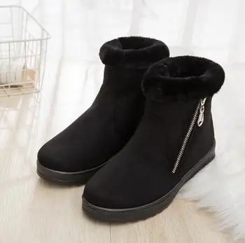 Дамски зимни обувки, нескользящие дебели топли ботильоны, дамски модни зимни памучни обувки за майките на средна възраст, марка Redheaven