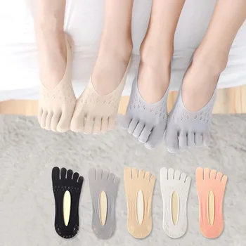 Дамски летни чорапи с пет пръста, женски-тънки Чорапи, забавни невидими чорапи Sokken със силикон Нескользящим Дышащим антифрикционным покритие