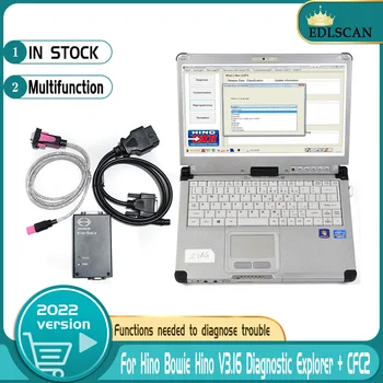 За Hino Bowie OBD2 USB Кабел за връзка с Лаптоп CFC2 за Hino Диагностичен Водач 3,16 Newset Версия на DX Камион Диагностичен Скенер Инструмент