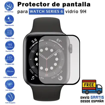 Защитно фолио за дисплея на Apple watch серия 6 от черно закалено стъкло 9H 44 мм за movil - Todotumovil