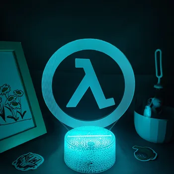 Лампа Half-Life Valve FPS Игра Mark ЛОГО 3D Led RGB Нощни Светлини за рождения Ден на Цветен Подарък за Приятел Лавовая Лампа Легло Стая Тенис на Декор