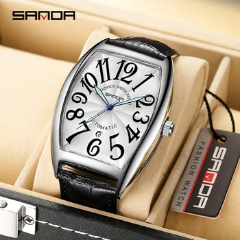 На BIANA Мъжки Часовници Най-добрата Марка на Луксозни парни машини Механични Часовници Модни Кожени Водоустойчив Автоматично Ръчни Часовници За Мъже Relogio