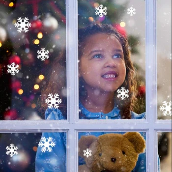 Направи си САМ Бял Сняг, Снежинка, Замразени Коледна Стикер На Прозореца на Стикери За Стена Виниловое Изкуство Коледен Начало Декор Гореща