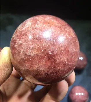 Натурален ягодово кристална топка кварцов изцеление. Квадратен съвет. Чакра. Дърворезба. Коледен подарък 2