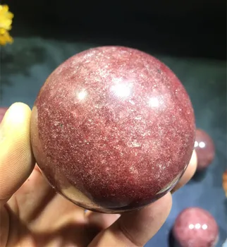 Натурален ягодово кристална топка кварцов изцеление. Квадратен съвет. Чакра. Дърворезба. Коледен подарък 3