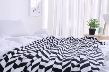 нов Fahion черно-бели Памучни Възли Одеяла Каре Каре На Легло, диван, Завеси покривки за легло 120*160 см 2017 гореща