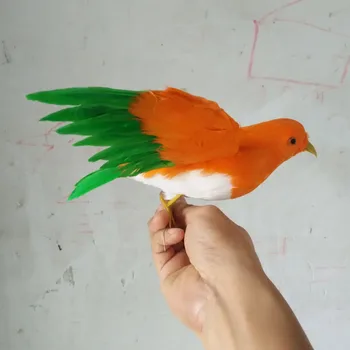 около 16 см моделиране оранжево зимородок птица модел творчески градина декорации подарък h1056