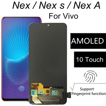 Оригинален AMOLED, За Vivo Nex 1805 Преден LCD дисплей + Тъч екран Дигитайзер възли за Vivo NEX A Nex S LCD екран