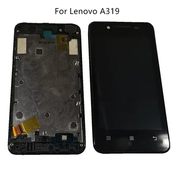 Оригинален За Lenovo A319 LCD дисплей + Дигитайзер с докосване на екрана В Събирането на Lenovo A319 Дисплей с рамка Резервни Части