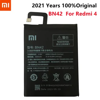 Оригинална батерия на телефон Xiaomi BN42 За xiaomi Redmi 4 Hongmi 4 2G RAM 16G ROM 4000 mah