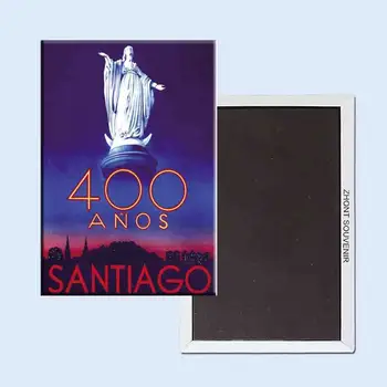 Официален Плакат четиристотин anos Сантяго де Чили 24143 Ретро носталгия магнити за хладилник