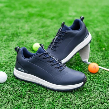 Пролет-есен мъжки обувки за голф, мъжки Маратонки голям размер 39-47, синьо-бели обувки за голф, Нескользящая обувки за голф игрища на открито