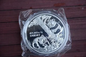 Рядка сребърна монета Шанхай мента с тегло 5 грама проба 999, Панда, 1990, безплатна доставка