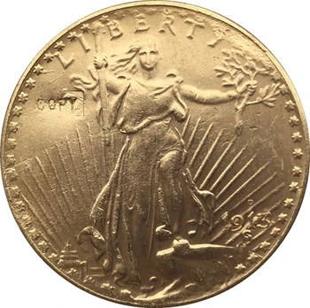 търговия на едро копие от 1913 г.-20 щатски долара, Копие монети Свети Годенса, 100% копер, позлатени