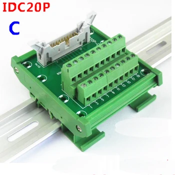 Штекерное гнездо IDC20P до клеммной опората 20P адаптер за превключване реле PLC системата терминал станция Тип DIN Рейки